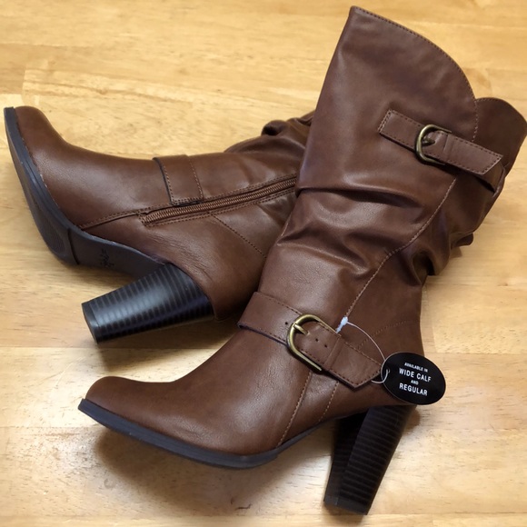🌴Cognac/Brown Brass Buckle Boots 👢 Size 7 1/2 NWOT - Picture 4 of 5